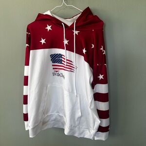 SHEIN Red and White Star Hoodie